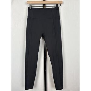 Honeylove Black Leggings Women's Small Side Pockets Tummy Panel Slimming Shaping